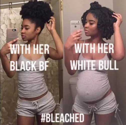 as a black girl ,she is proud of getting bleached and bred ...