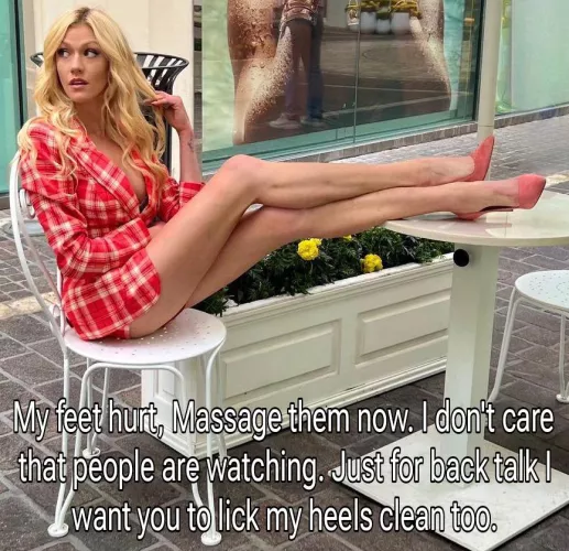 Katherine McNamara's feet are sore from her heels.