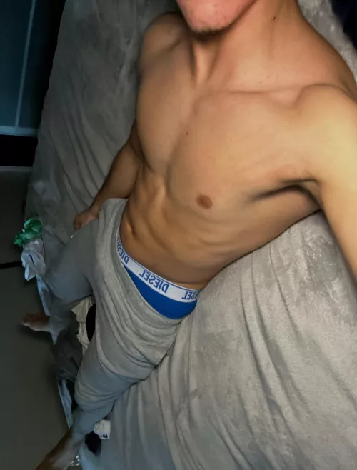 Kiss my abs or suck my cock?