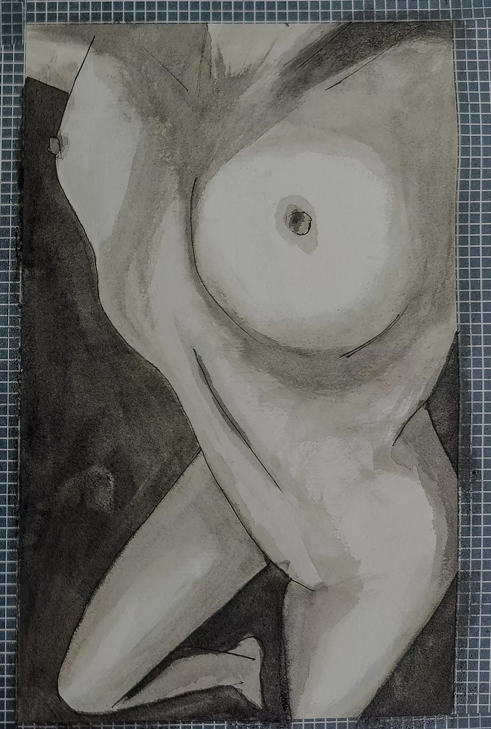 Monochrome watercolor