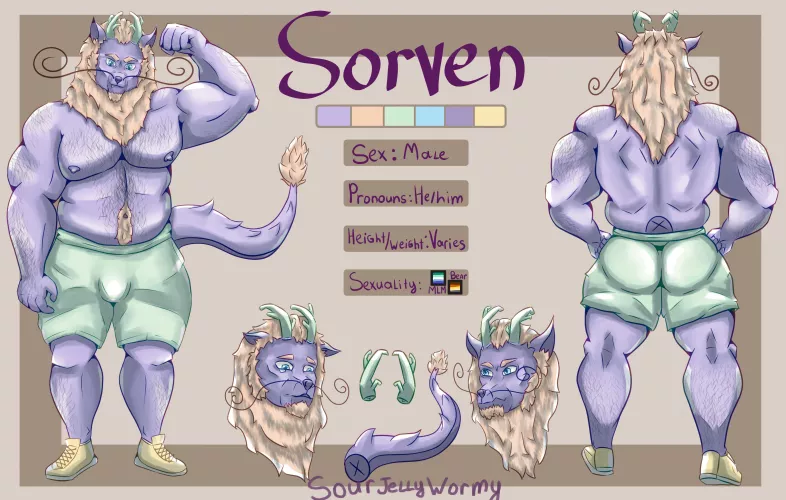 Reference sheet of my OC (artist is me)