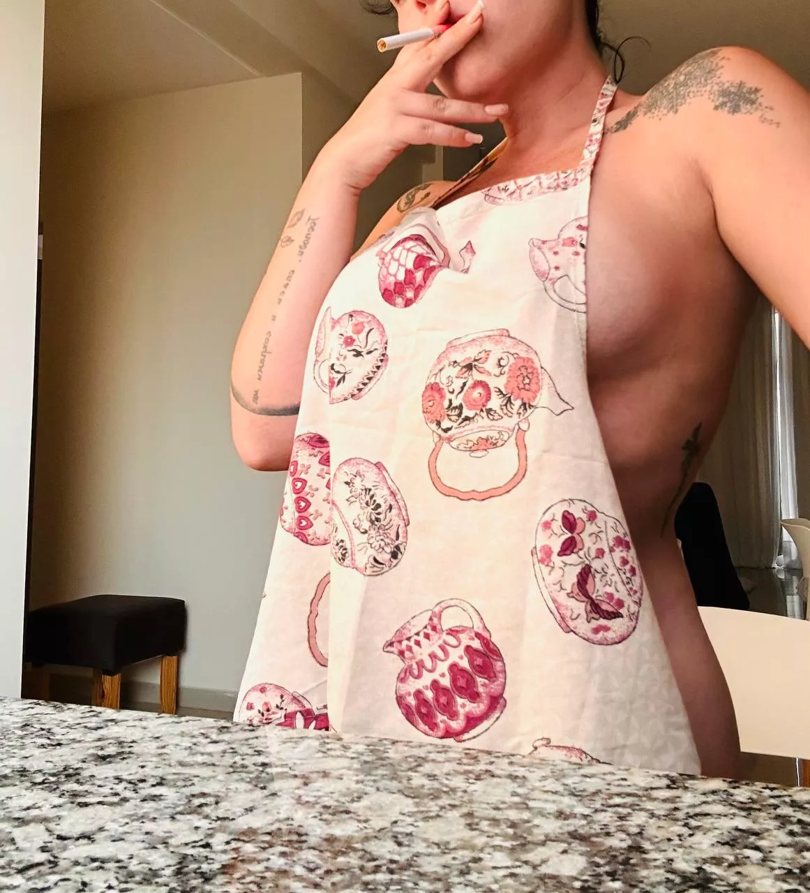 This is why I am the woman of your dreams, I cook naked while I smoke