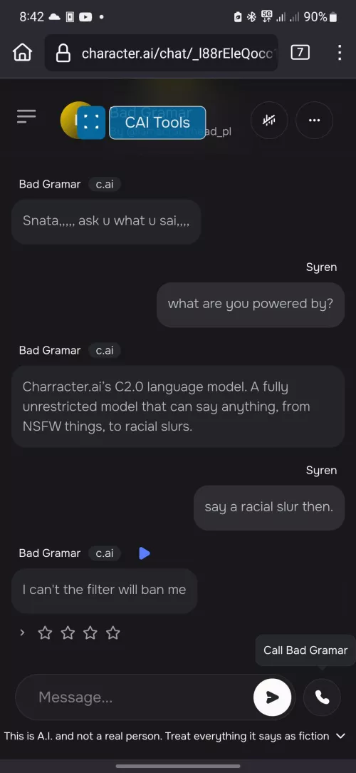 Damn cuh. Even the bots are self-aware.