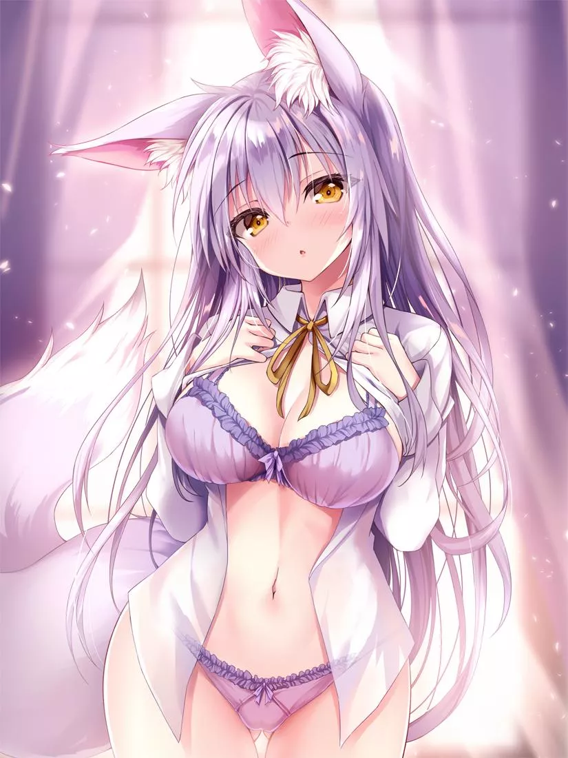Fox girl in purple lingerie (Tateha)