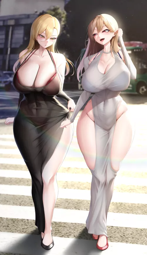 Furen e Lustario and Nui Sociere on the street (美影（舞影）/ mikage_77777) [Nijisanji]
