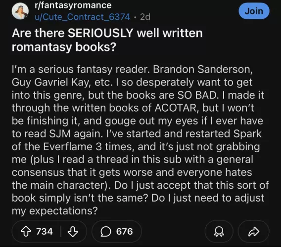 I can’t find any romantasy books as well-written as Mistborn.