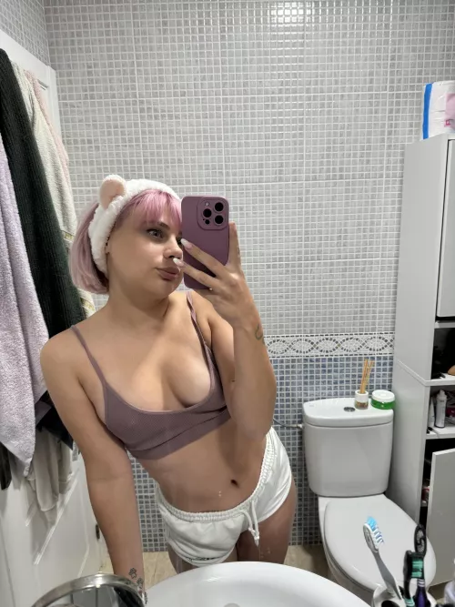 I love wearing sports tops at home