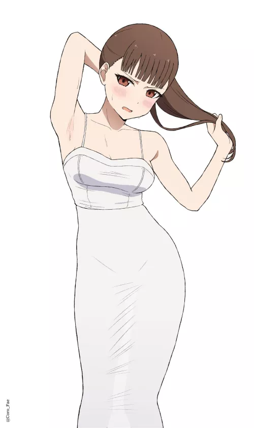 Miko Blushing While Wearing Her Skin Tight Dress