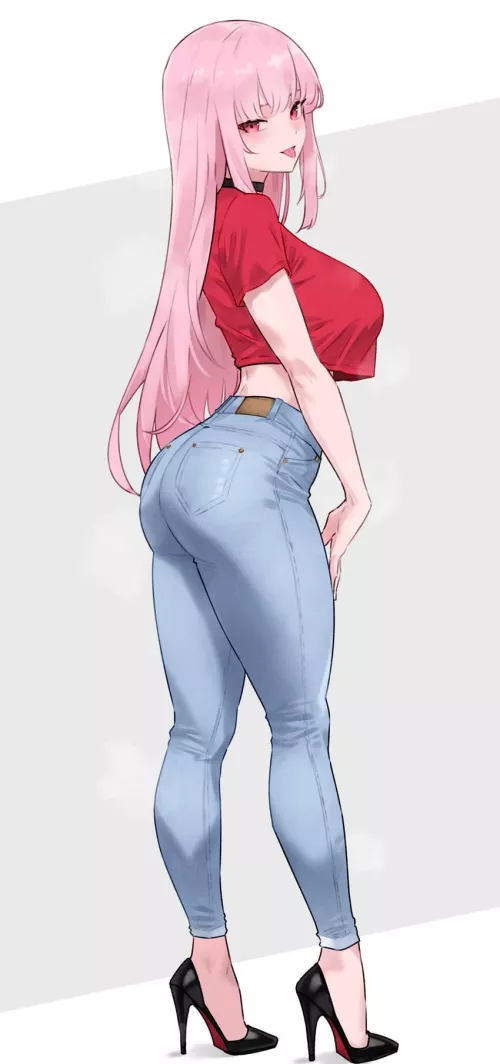Mori Calliope Stunning in Jeans (by bluefield) [Hololive]