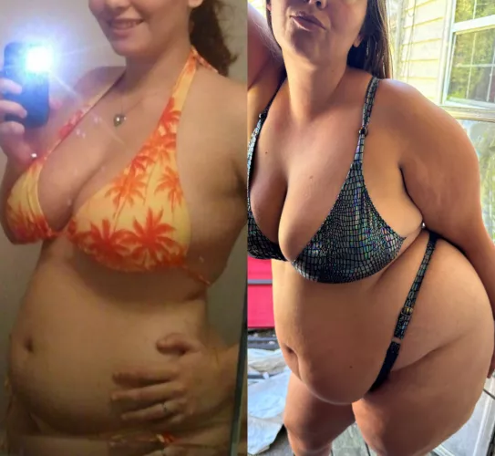 My bikini bod 80 pounds apart!