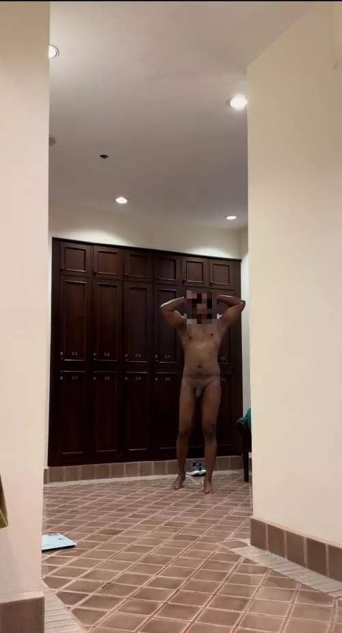 Never shy to be nude in a locker room