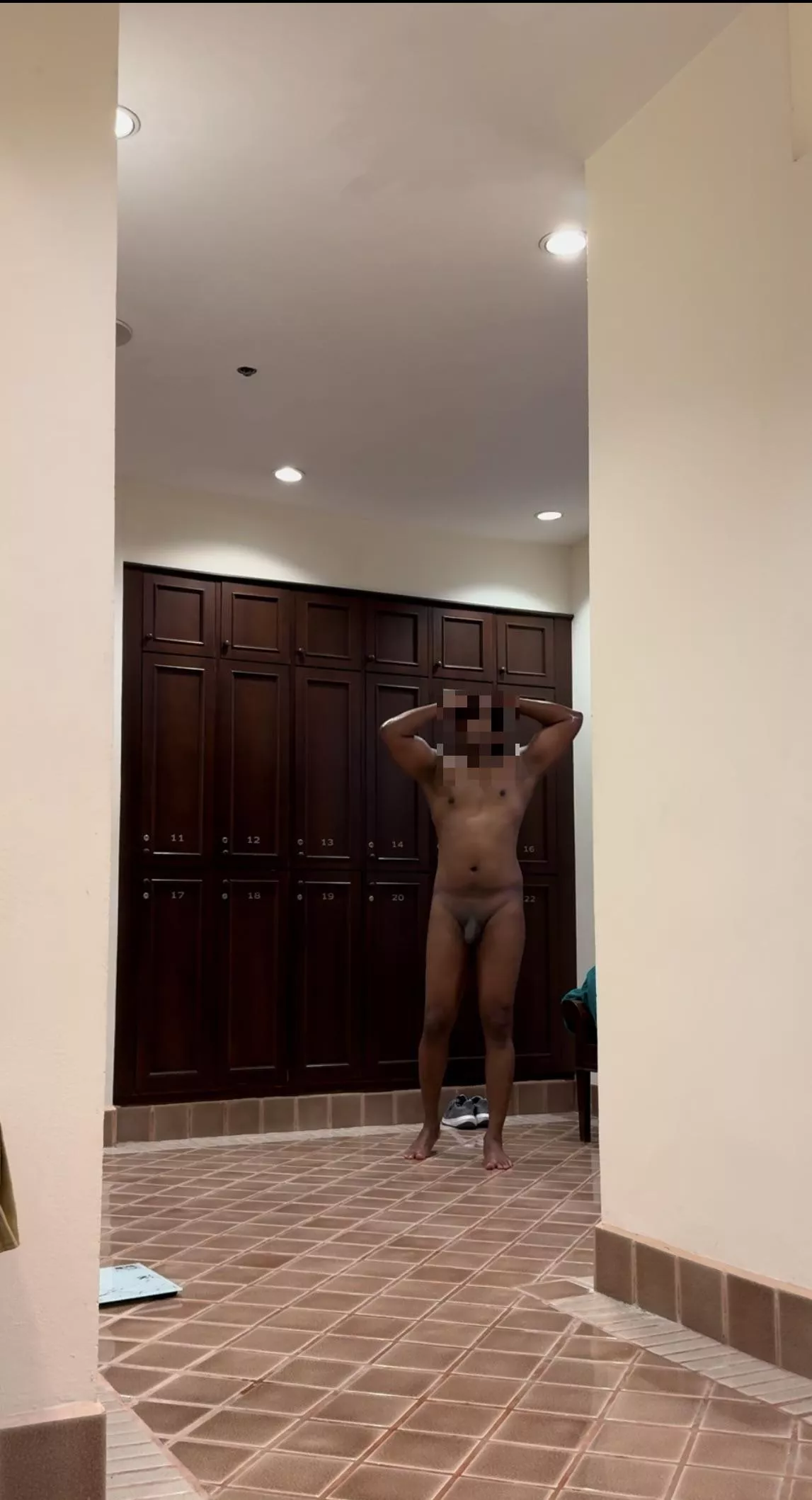 Never shy to be nude in a locker room