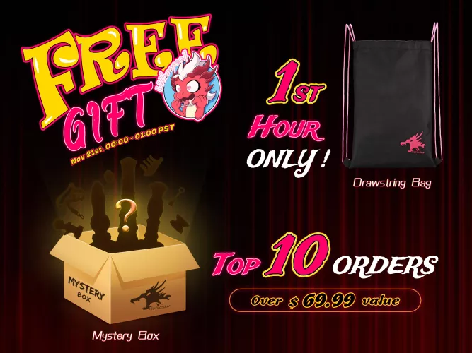 Only one hour to go! Gear up for the action! 🚀 1-Hour Gift: A special drawstring bag，op 10 Orders Surprise: The first 10 orders will receive a mystery box valued at $69.99