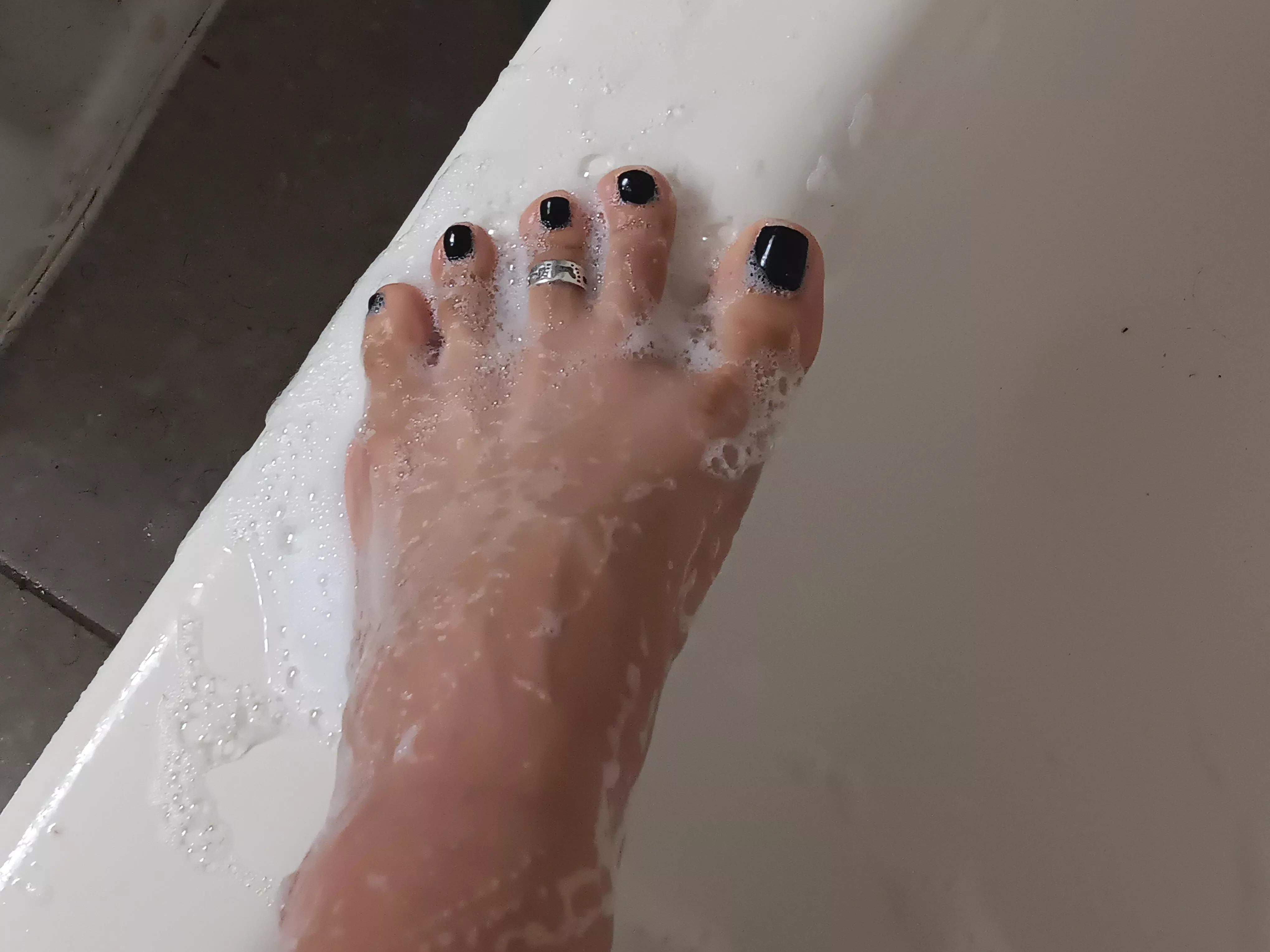 Soapy times! Trying black nail polish for the first time! Thoughts?