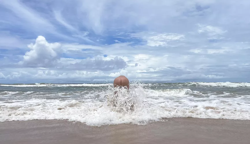 The feeling of skinny dipping in the sea is incredible!