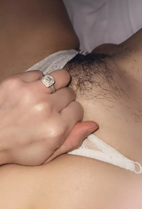 The wedding ring bling makes the scene hotter 