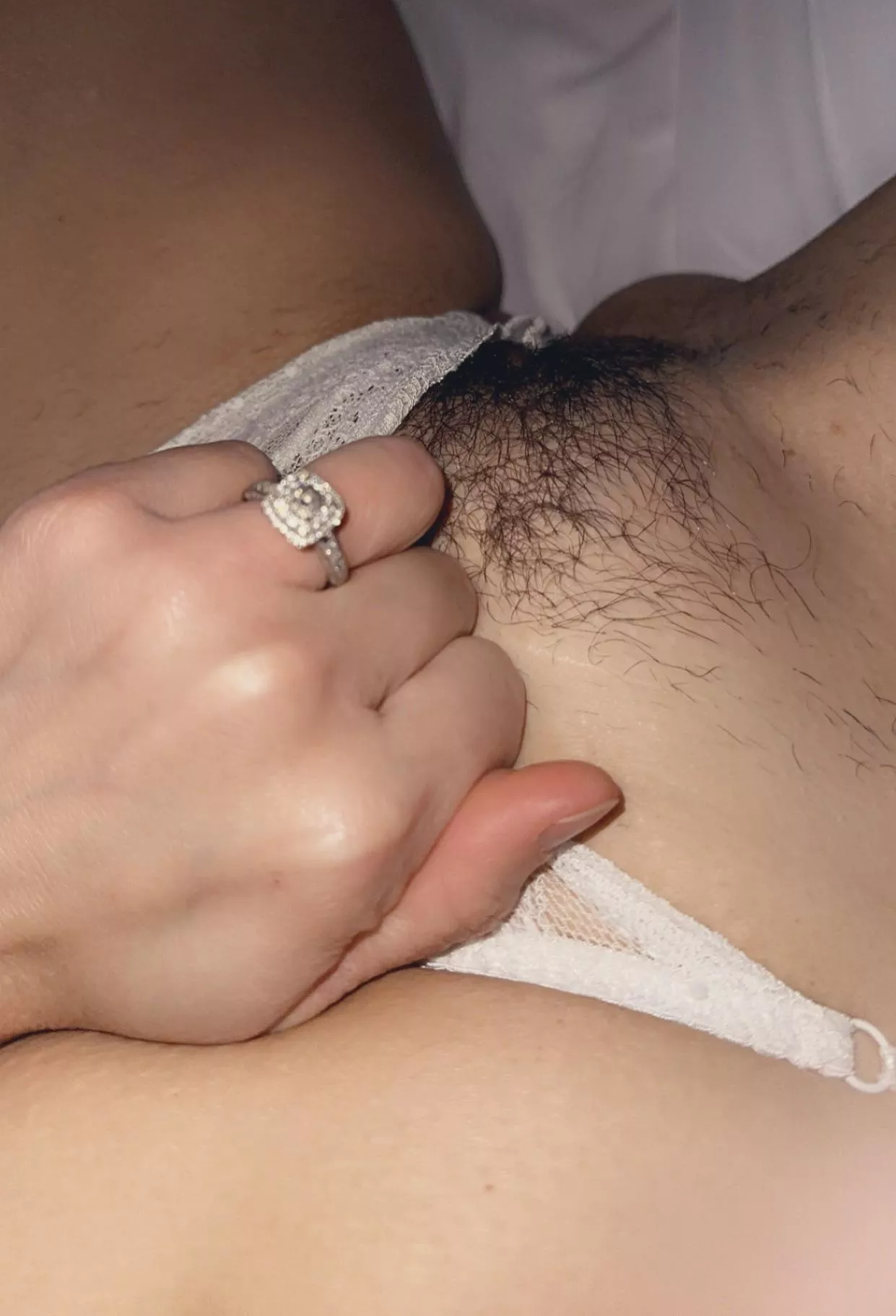 The wedding ring bling makes the scene hotter 