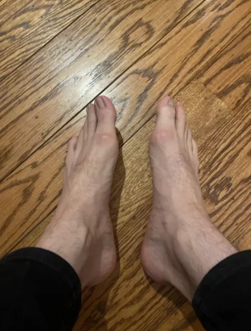 These size 15 pups need a rub down