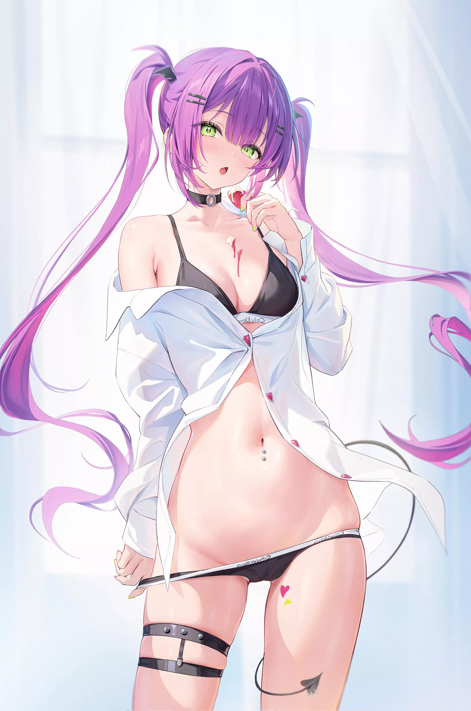 Towa eating a strawberry 