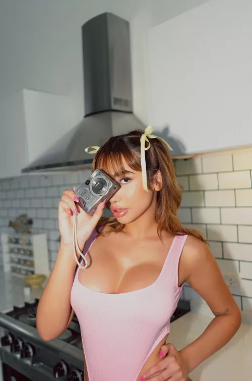 A charming girl who features a perfect boobs.