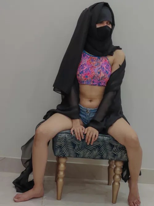 all day i wear tightest sexy underwear for kicks under my hijab