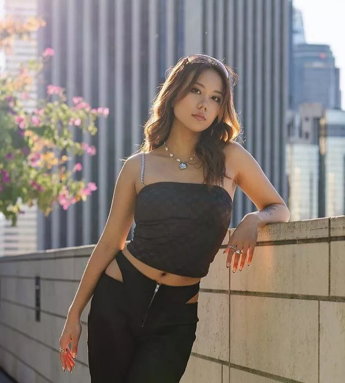 Black crop top with some straps