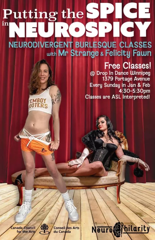 Burlesque course for neurodivergent people in Winnipeg!