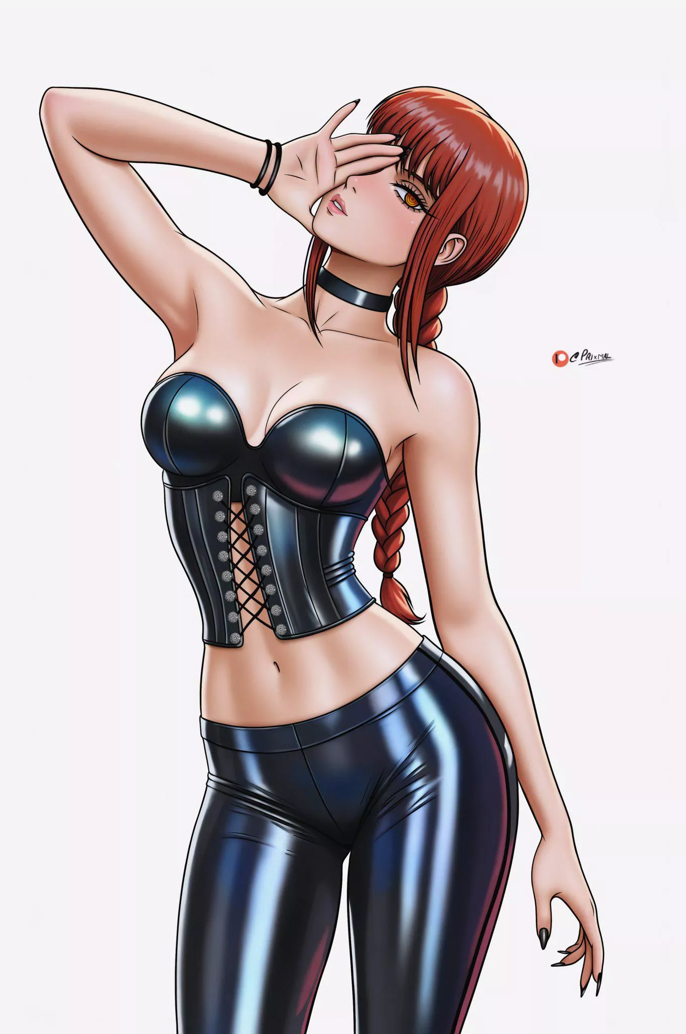 Clothed in latex from choker to leggings (Makima) [PRIxMAL]