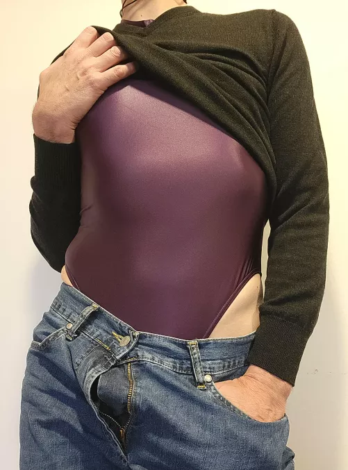 Discretely wearing today at the office (one of my favourite one-piece swimsuits).