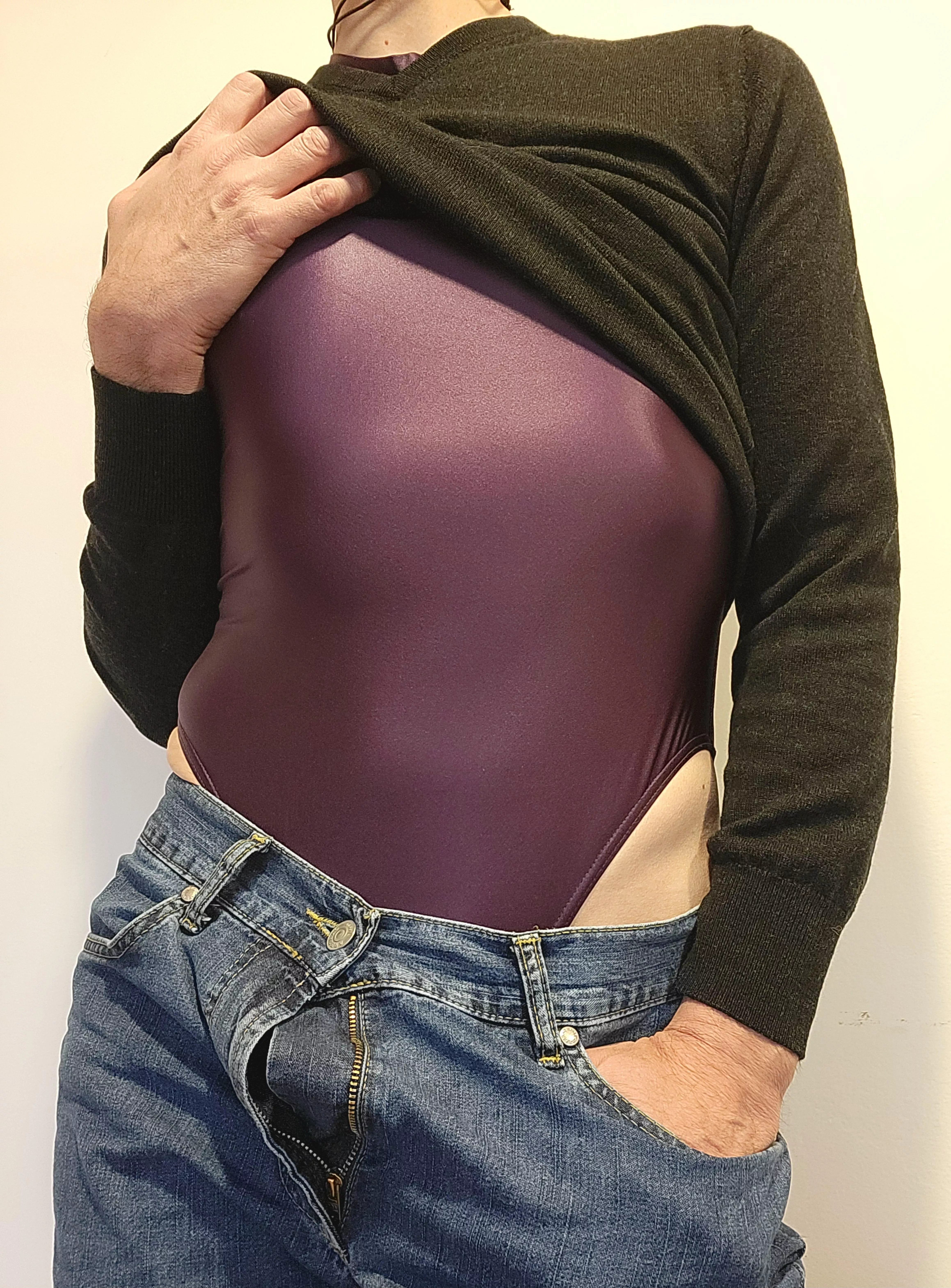 Discretely wearing today at the office (one of my favourite one-piece swimsuits).