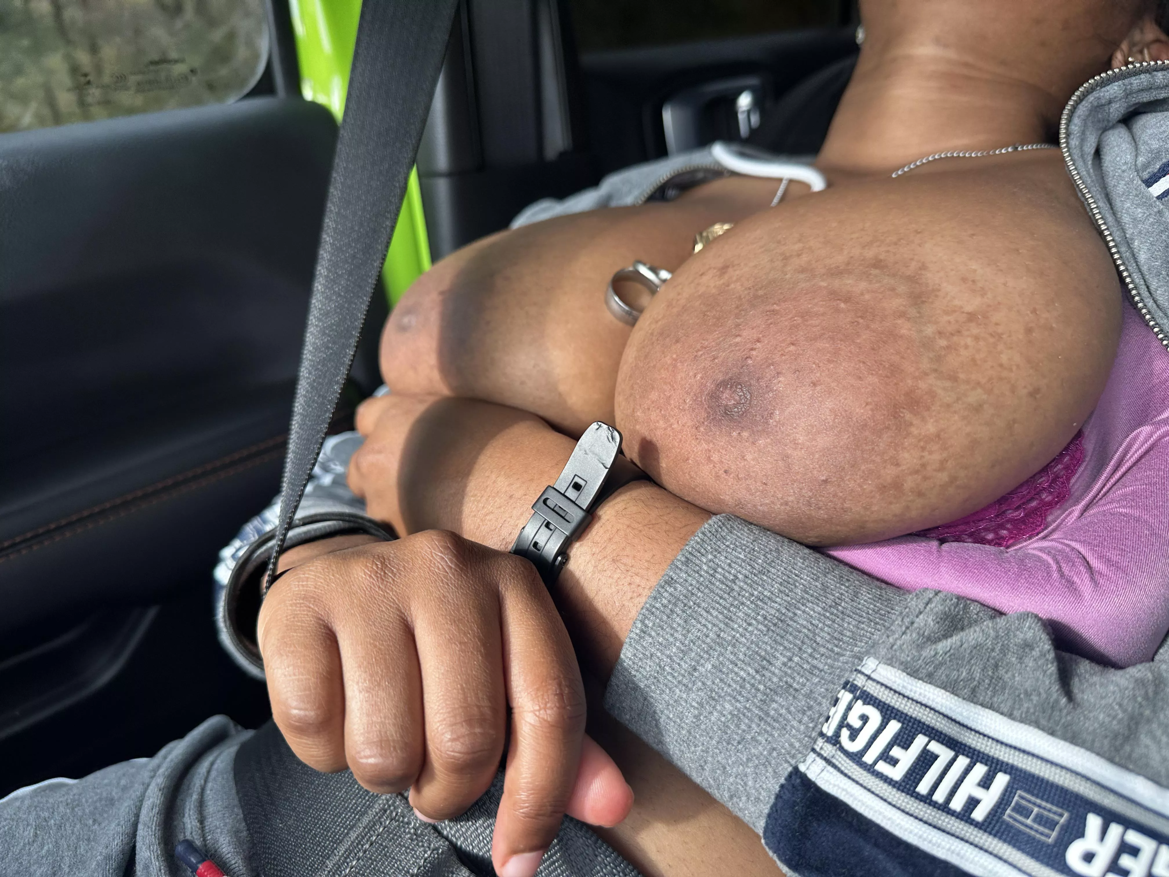 Feeling stuffed on the ride back