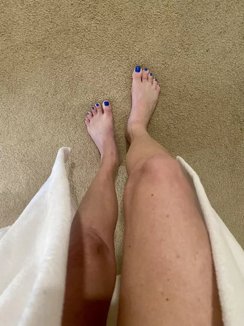 Feet and legs fresh out of the shower