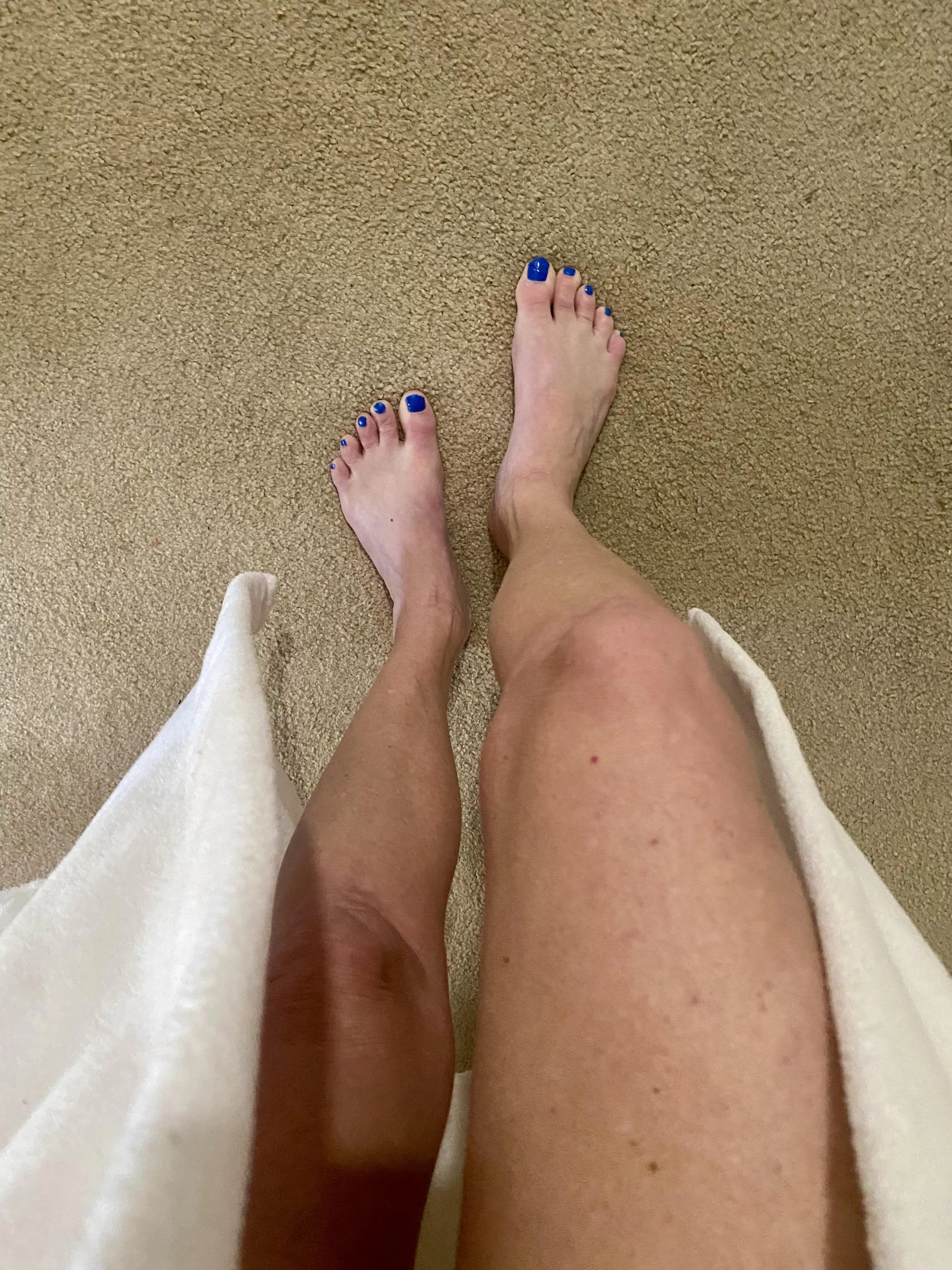 Feet and legs fresh out of the shower