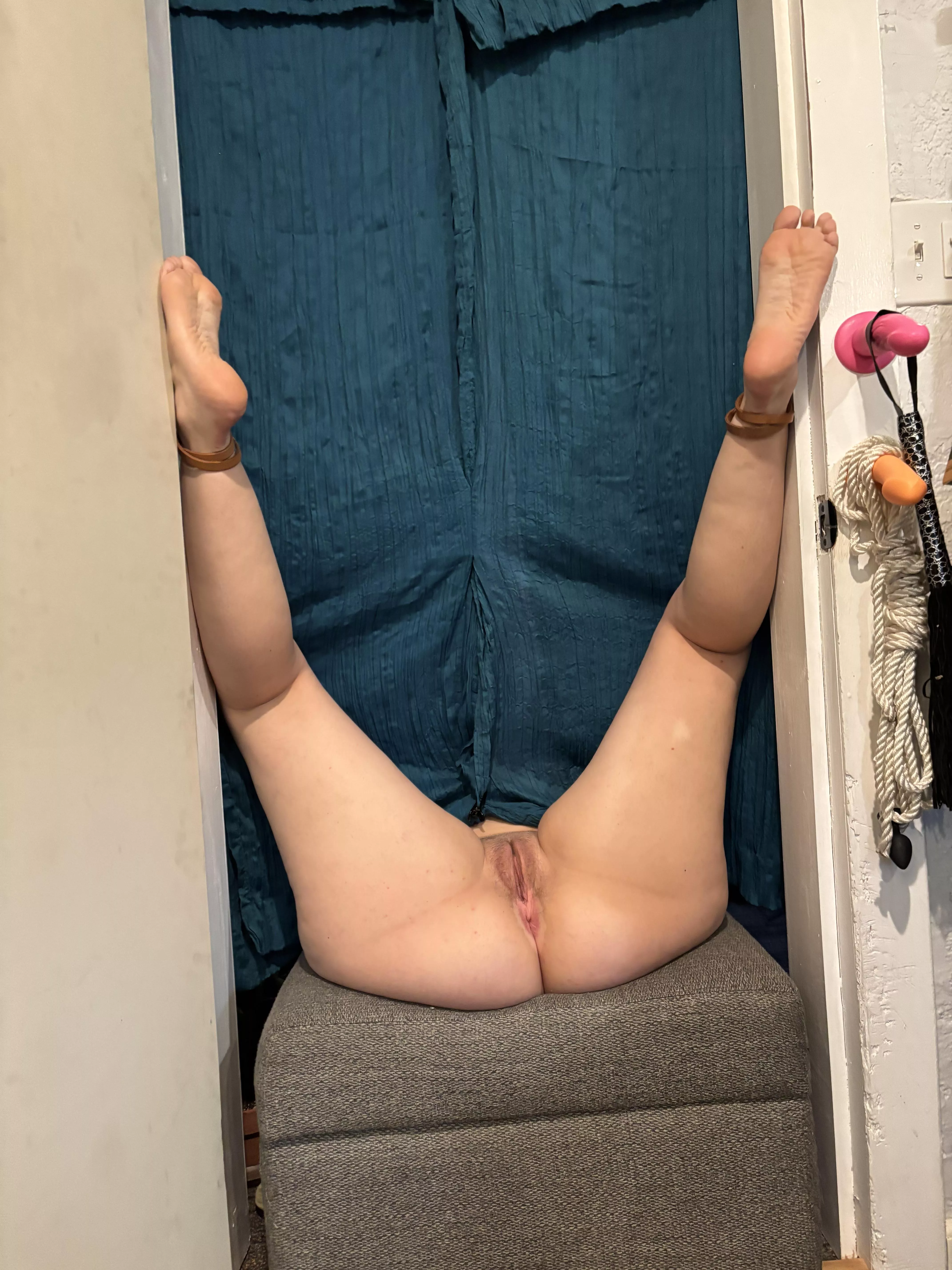 She all tied up and ready for you to use!