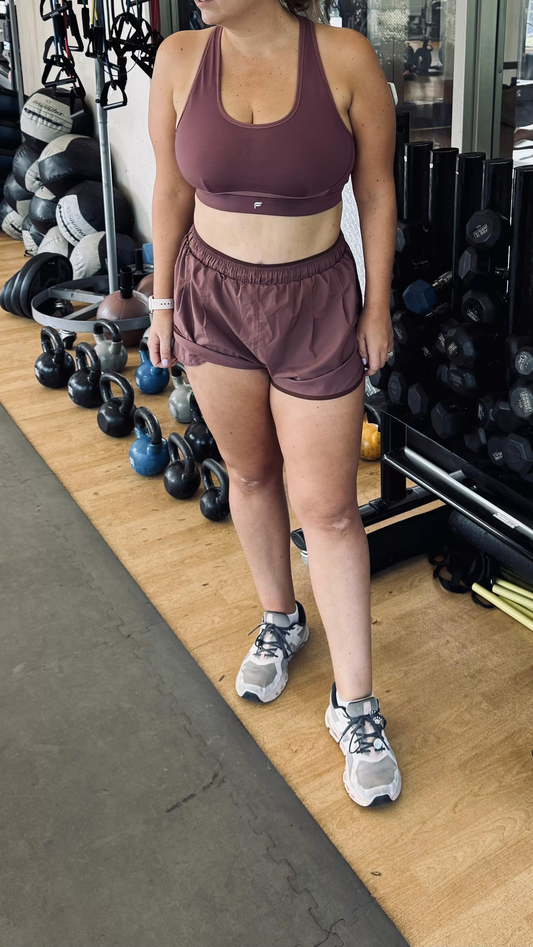 Stare at me from across the gym or come a bit closer?