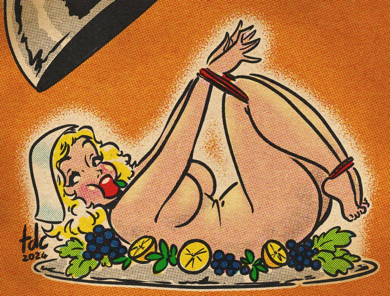 Thanksgiving Gal, Dig In! [Toon]