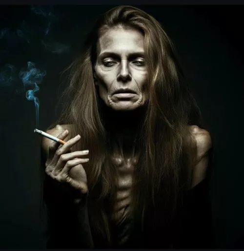 The beauty and sensuality of a mature woman completely destroyed by her devotion is unattainable! 😍🚬❤️⚫