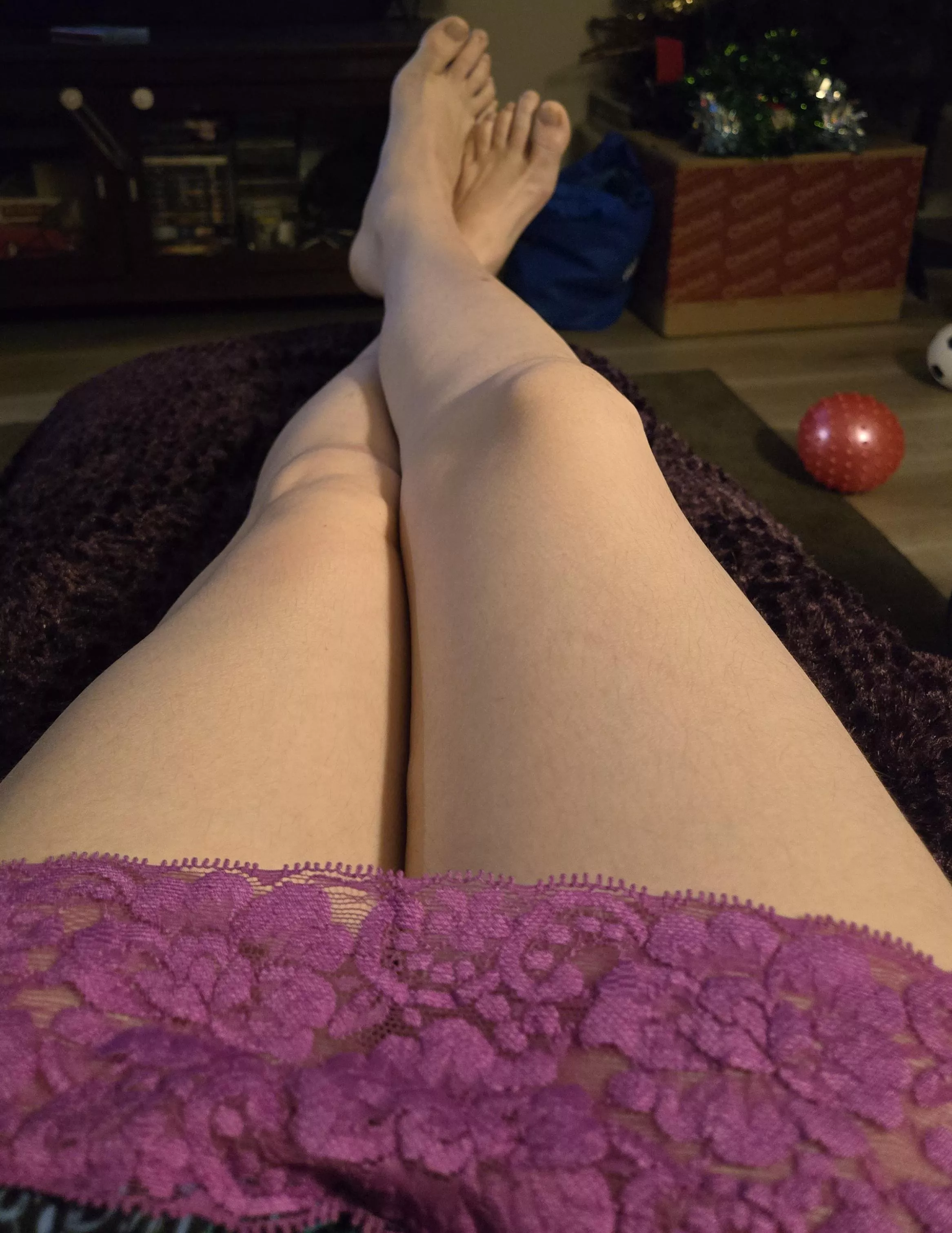 Time to relax, can you rub them for me?