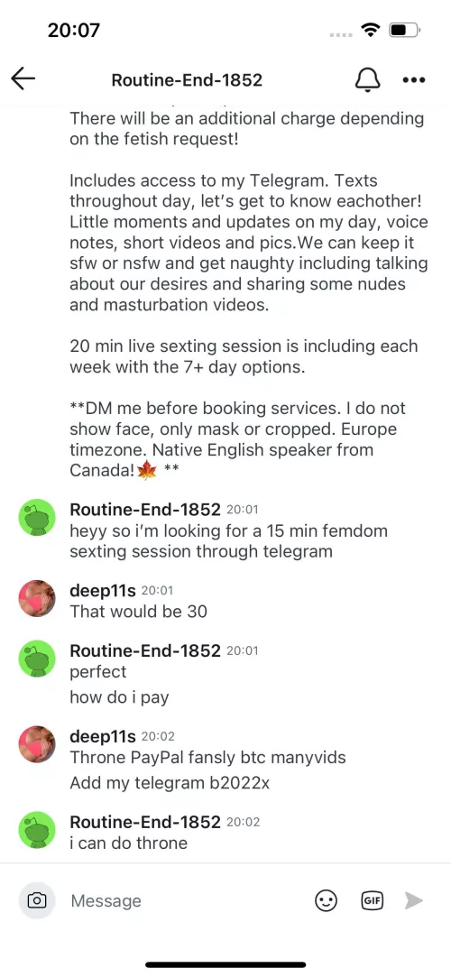 u/Routine-End-1852 ghosted before payment deleting telegram chat 