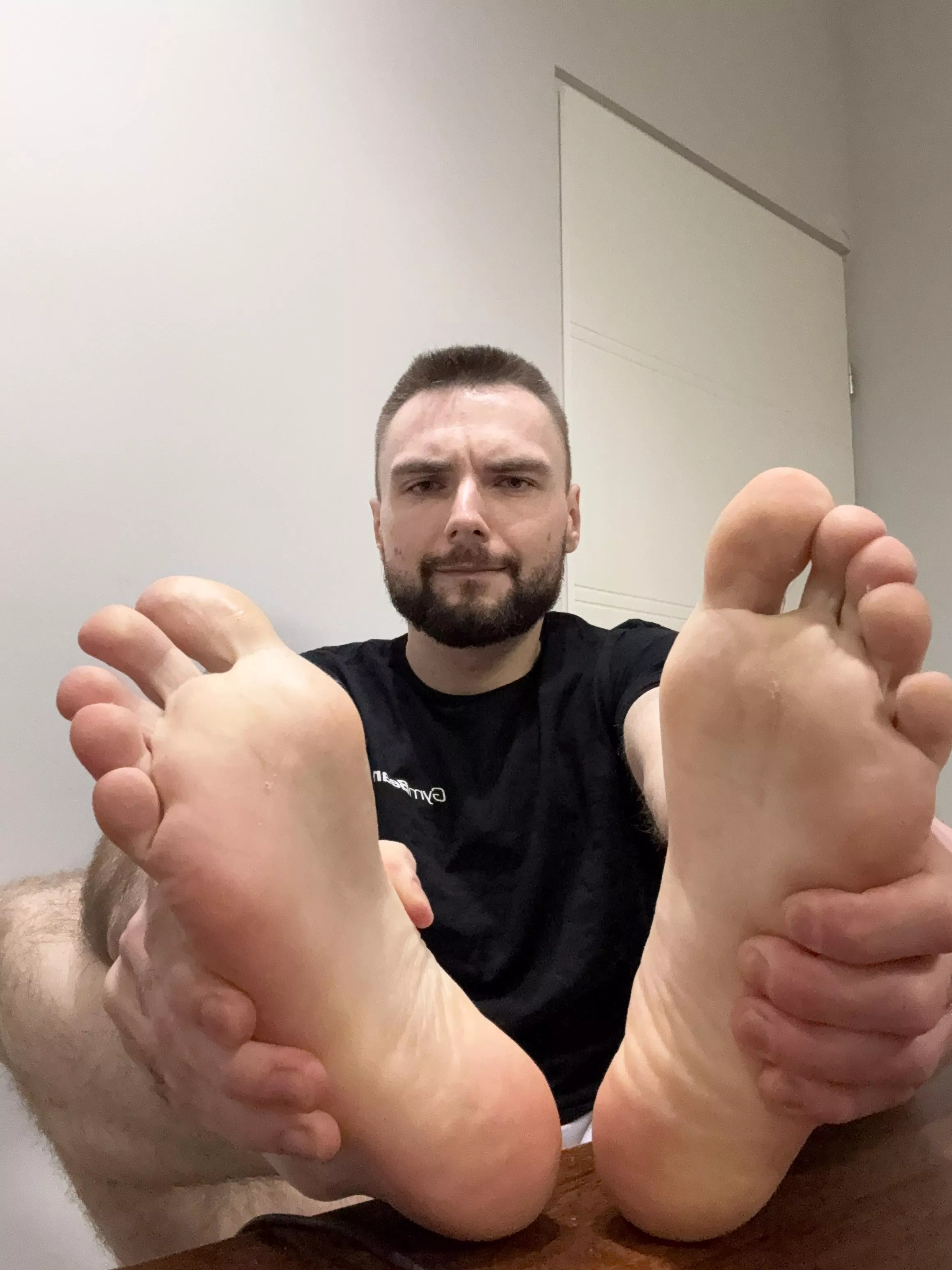 When your feet are so big you have to squeeze them to get them in the frame