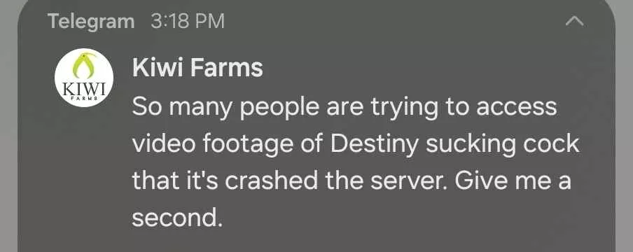 Destiny sucking a fat guy's weenie goes viral on gay website