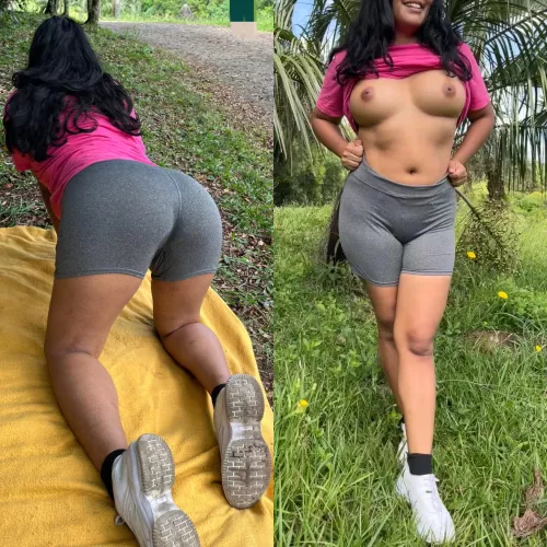 getting a little naked in the forest 