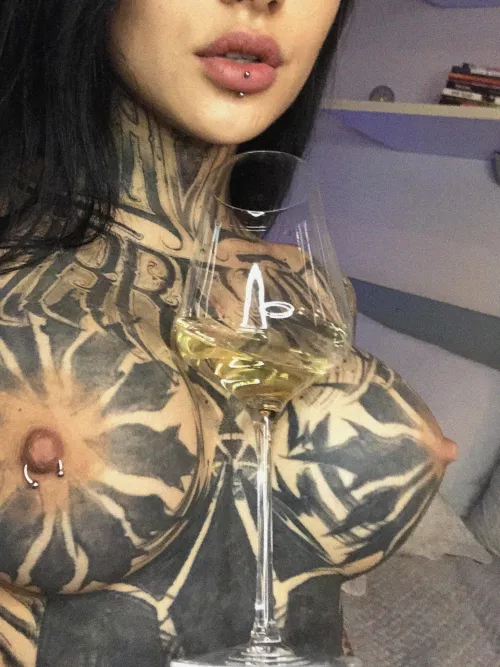hows a glass of wine between my tits