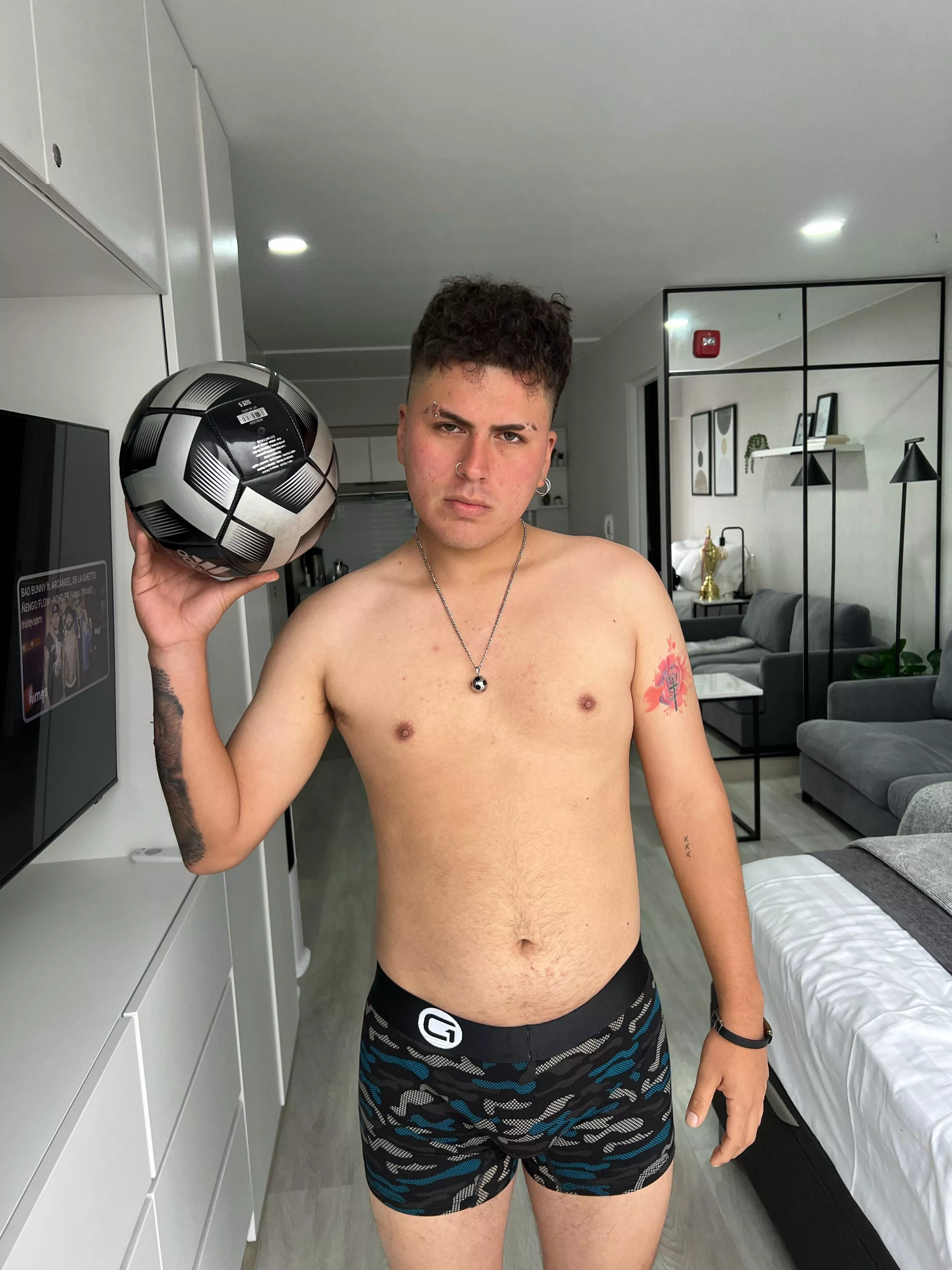 I'm sure my soccer player's bulge will drive you crazy Wanna play with it?