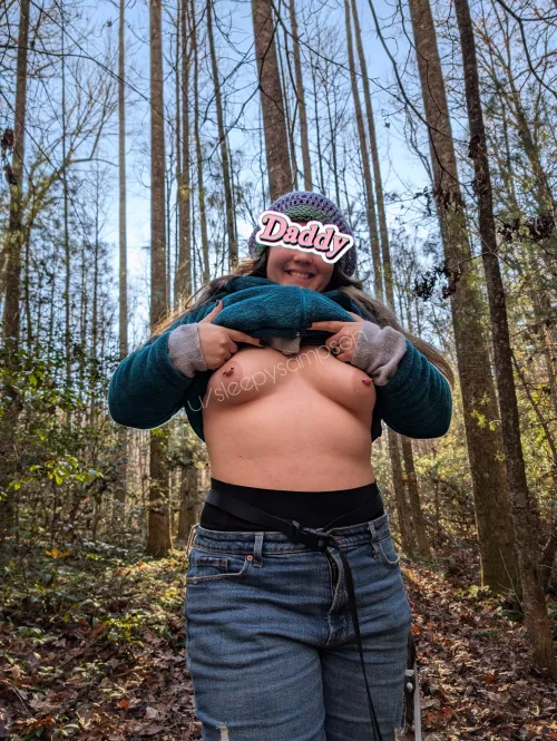 My tits taking in the winter sun