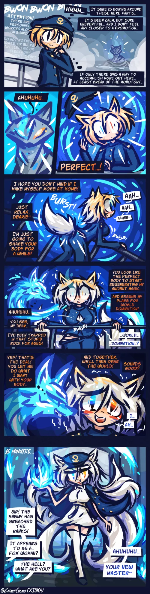 [Possession/TGTF/Anthro] Most Fiery Fox of the Fleet by CrownCosmo