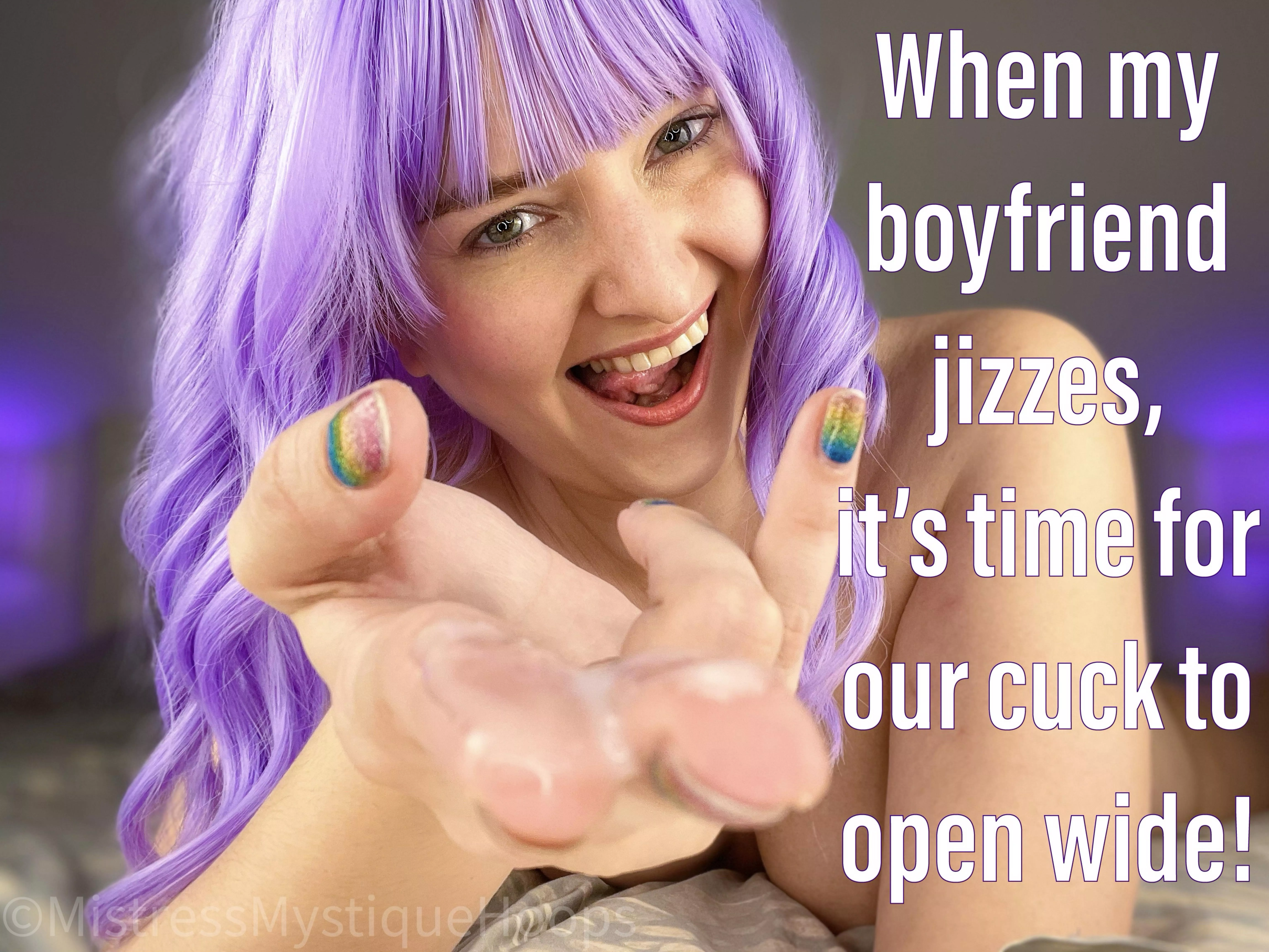 So open that mouth, cuck!