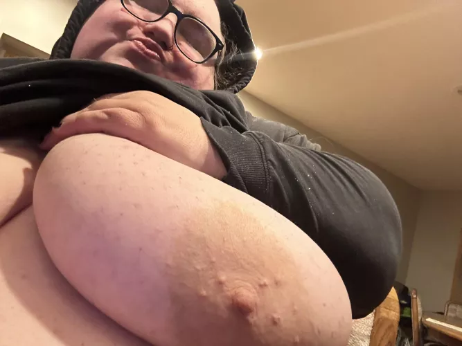 Wanna suck on my nipples while I get high?