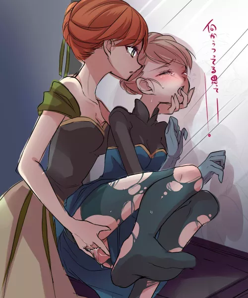 Anna fingering Elsa from behind [Frozen] (Kokuchuutei)