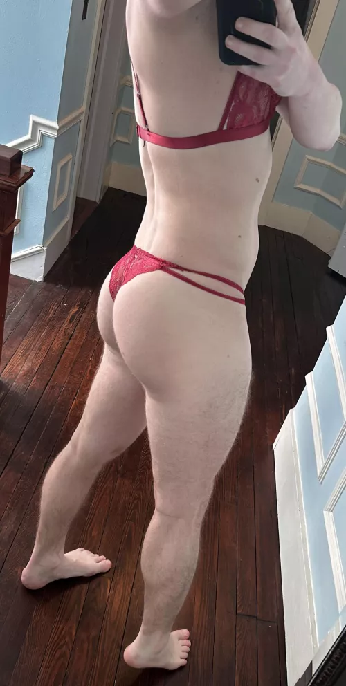 Anyone else try on their wife’s lingerie 🙈